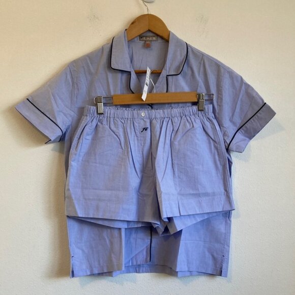 J. Crew Women's Pajama short set in end-on-end cotton Cool Lilac XS - Picture 1 of 6